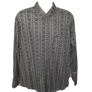 Ivy Crew Classics Shirt Mens Size XL Blue Red Medallion Print Wrinkle Free